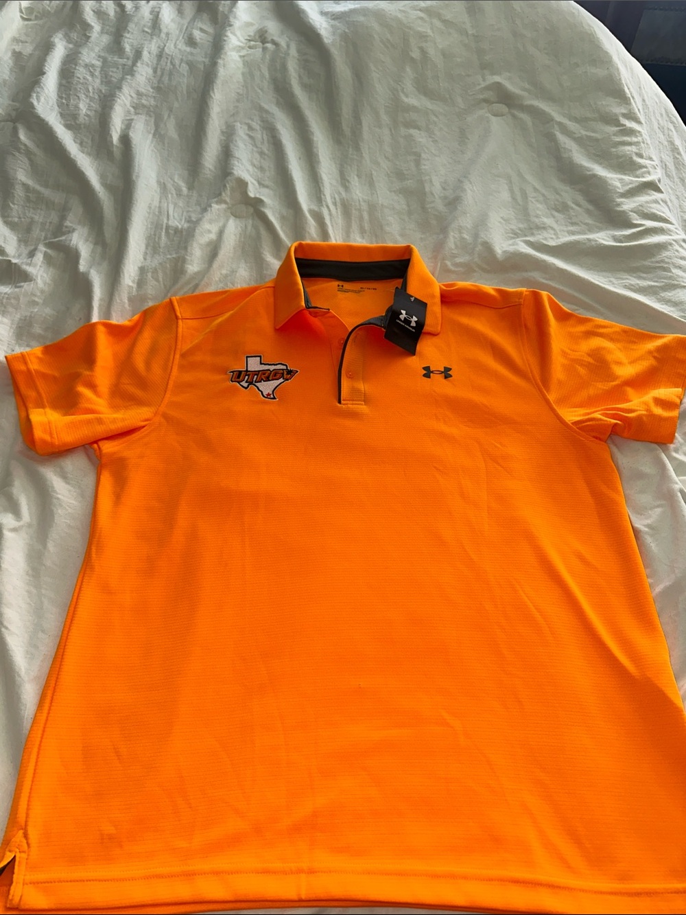 Under Armour UTRGV Men’s Bright Orange Polo with Team Patch
